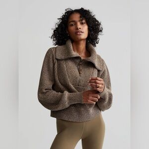 VARLEY NWT Mentone Half Zip Pullover in Dark Green Speckle 1X